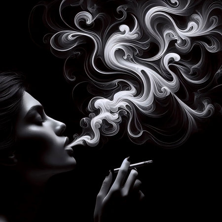 A high contrast modern smoking study, Ai generated imageの写真素材
