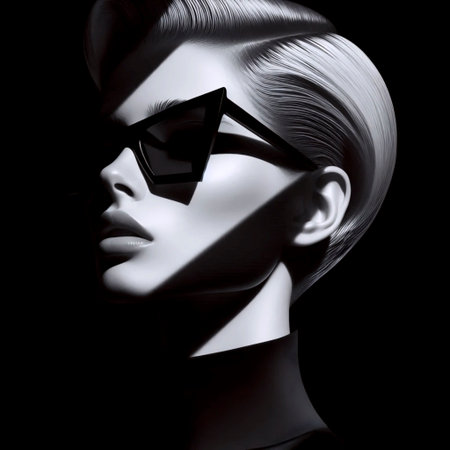 A high contrast modern sunglasses art, Ai generated imageの写真素材