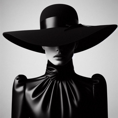 A vintage elegant woman silhouette art print, Ai generated imageの写真素材