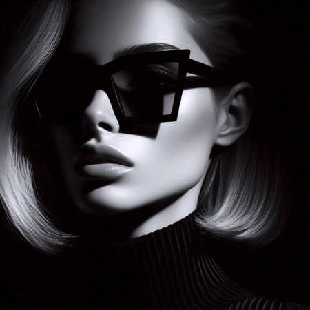 A high contrast modern sunglasses art, Ai generated imageの写真素材