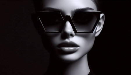 A high contrast modern sunglasses art, Ai generated imageの写真素材