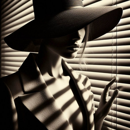 A venetian blind shadow fashion art, Ai generated imageの写真素材