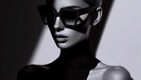 A high contrast modern sunglasses art, Ai generated imageの写真素材