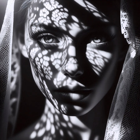 A cinematic light pattern elegance print, Ai generated imageの写真素材