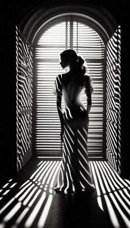 A patterned sunlight elegance portrait, Ai generated imageの写真素材
