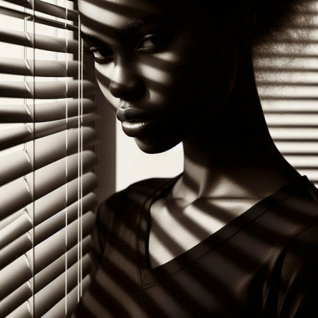 A venetian blind shadow fashion art, Ai generated image