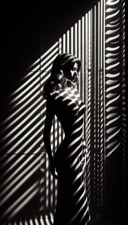 A patterned sunlight elegance portrait, Ai generated imageの写真素材