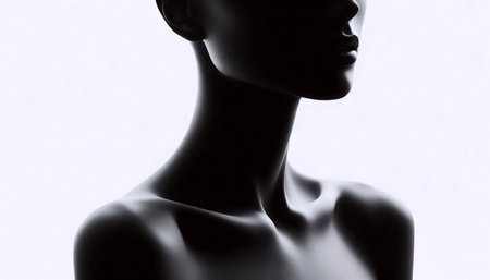 A minimalist print of curved hip lines.の写真素材