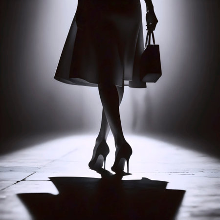 A vintage black and white photographic print of womans legs, Ai generated imageの写真素材