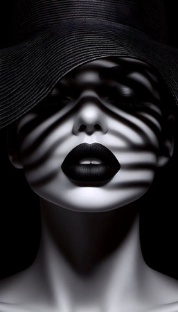 A high contrast fashion mystery, Ai generated imageの写真素材