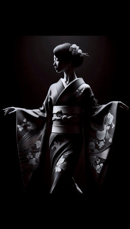A high contrast kimono elegance