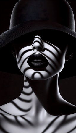 A high contrast fashion mystery, Ai generated imageの写真素材