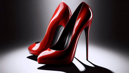 A high contrast red stiletto power, Ai generated imageの写真素材