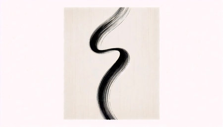 A minimalist Japandi art print featuring a single organic line, Ai generated imageの写真素材