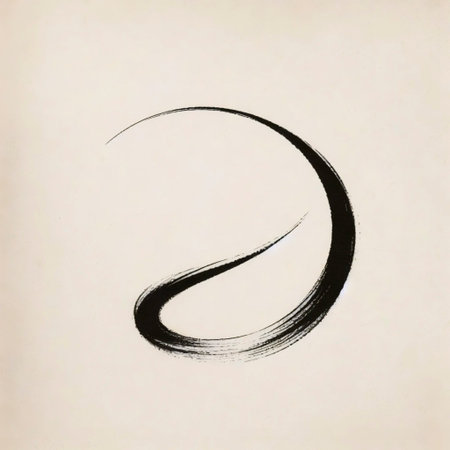 A minimalist Japandi art print featuring a single organic line, Ai generated imageの写真素材