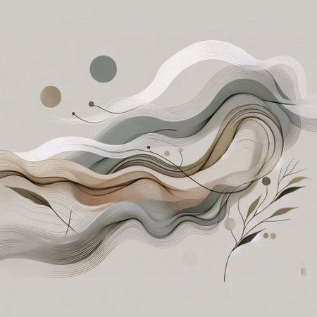 A modern Japandi-style art print in neutral tones, Ai generated image