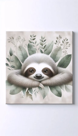 A safari baby animal nursery print, Ai generated imageの写真素材