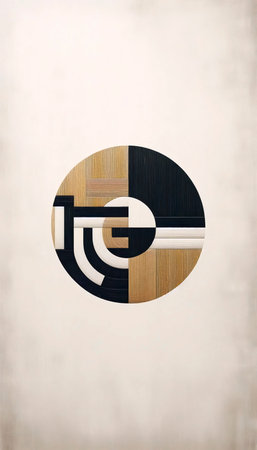 A minimalist geometric art print in Japandi aesthetic, Ai generated image