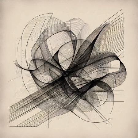 A minimalist black and white abstract artwork, Ai generated image