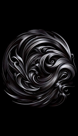 A contemporary monochrome abstract print, Ai generated image