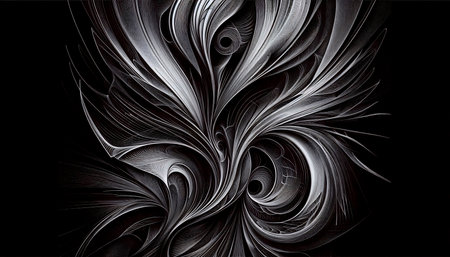 A contemporary monochrome abstract print, Ai generated image