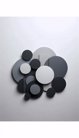 A modern black and white abstract print, Ai generated image