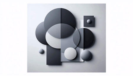 A modern black and white abstract print, Ai generated imageの写真素材