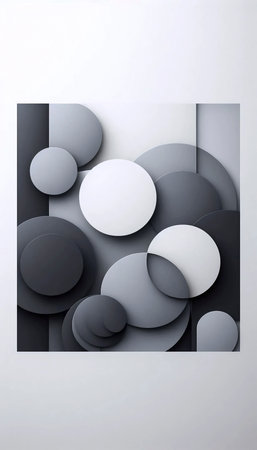 A modern black and white abstract print, Ai generated image
