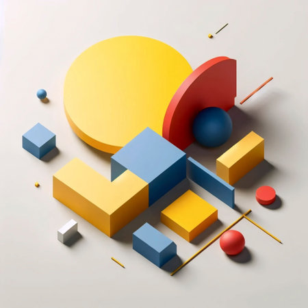 A Bauhaus style geometric abstraction, Ai generated image