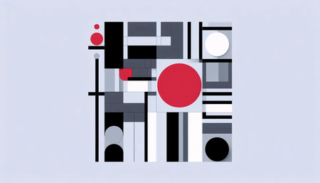 A geometric abstraction in Bauhaus tradition, Ai generated image