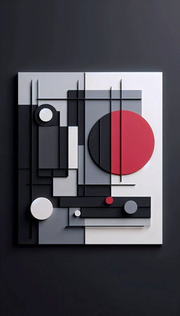 A geometric abstraction in Bauhaus tradition, Ai generated image