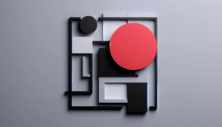 A geometric abstraction in Bauhaus tradition, Ai generated image