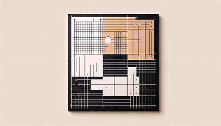 A Bauhaus inspired abstract composition, Ai generated image