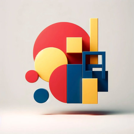A Bauhaus style geometric abstraction, Ai generated image