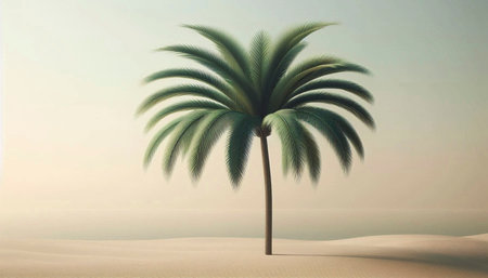 A minimalist tropical palm tree print, Ai generated imageの写真素材