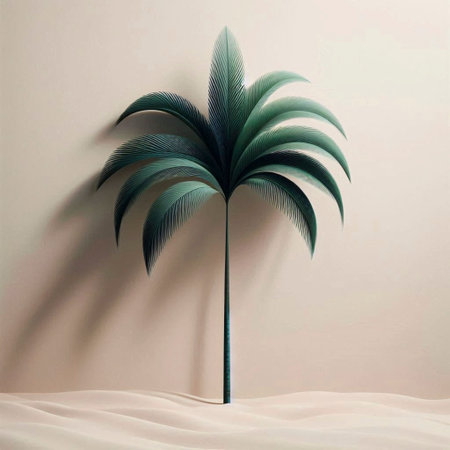 A minimalist tropical palm tree print, Ai generated imageの写真素材