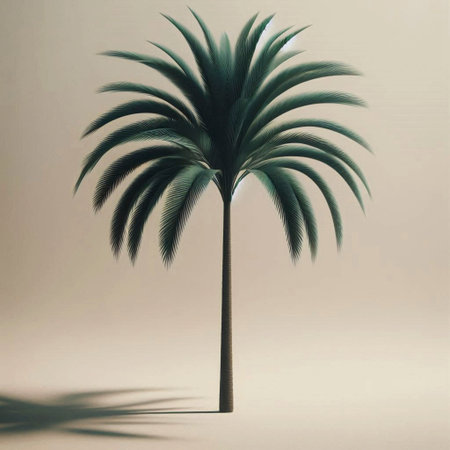 A minimalist tropical palm tree print, Ai generated imageの写真素材