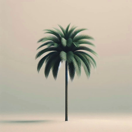 A minimalist tropical palm tree print, Ai generated imageの写真素材