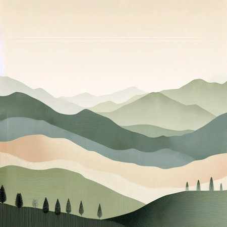 A modern mountainscape in neutral tones, Ai generated imageの写真素材