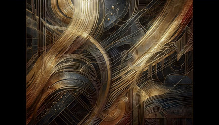A modern metallic wall art print, Ai generated imageの写真素材