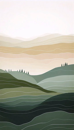 A modern mountainscape in neutral tones, Ai generated image