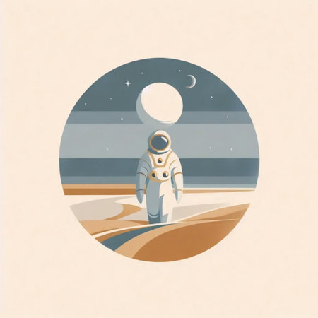 A minimalist Laika astronaut art print, Ai generated image