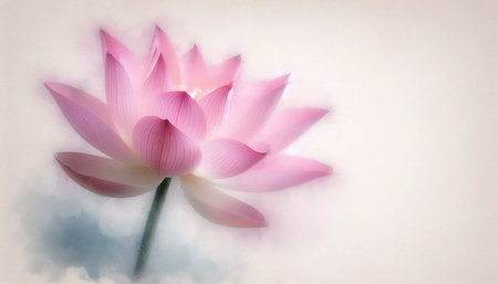 A pastel lotus flower photographic print, Ai generated imageの写真素材