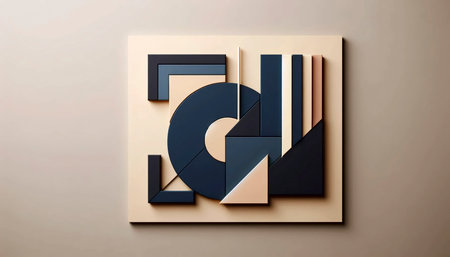 A geometric abstraction photographic print, Ai generated image