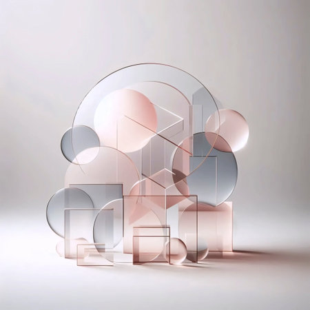 An abstract geometric forms art print, Ai generated image