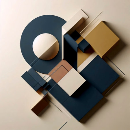 A geometric abstraction photographic print, Ai generated imageの写真素材