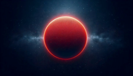 A minimalist RedSun digital artwork, Ai generated image