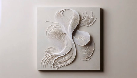 An abstract drawing with smooth white lines, Ai generated image