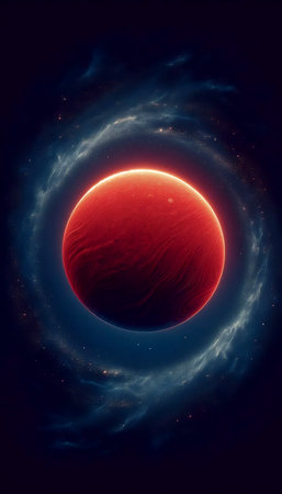 A minimalist RedSun digital artwork, Ai generated image