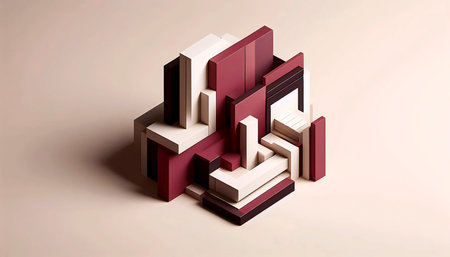 A modern architectural poster with geometric elements, Ai generated image